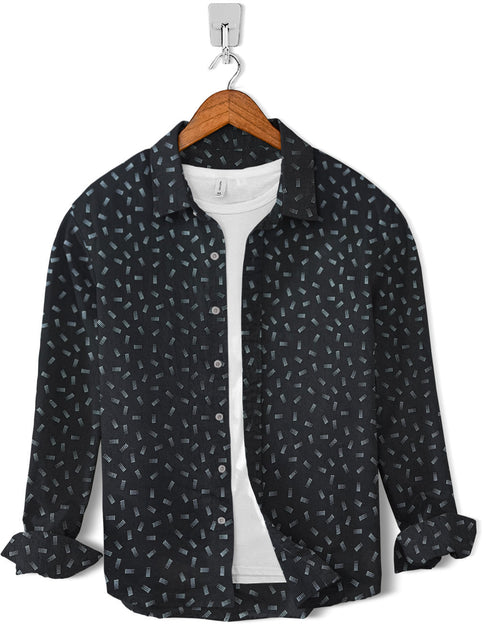Casual Shirt- Black stroke print