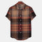 Short Sleeve-Cotton Brown Red Check