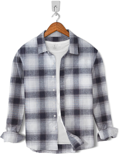 Casual Shirt- Flannel Creamy Charcoal Check