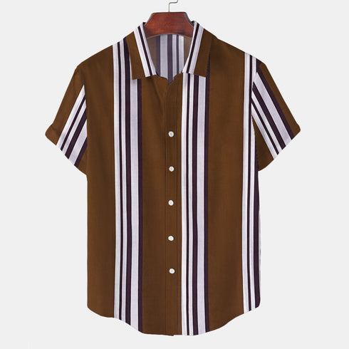 Short Sleeve-Camel Chocolate Lining