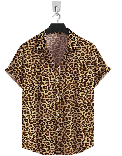 Short Sleeve-Brown Cheetah