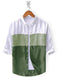 Casual Shirt- White Green Patch
