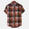 Short Sleeve-Cotton Orange Black Check