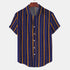 Short Sleeve-Linen Purple Orange Lining