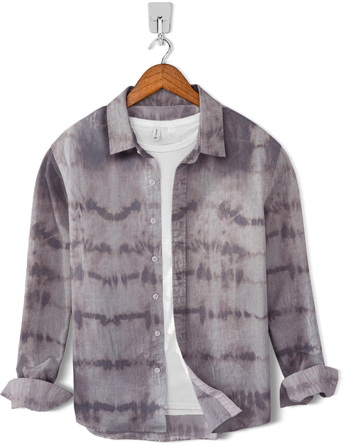 Cotton Chambray-Silver Grey Tie dye
