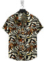 Short Sleeve-Orange Black Tiger Print