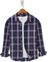 Casual Shirt- Black Red Purple Line Check