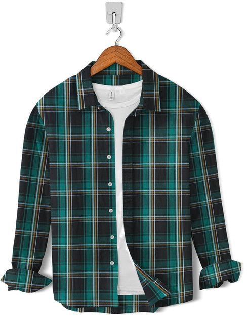 Casual Shirt- Black Green Check