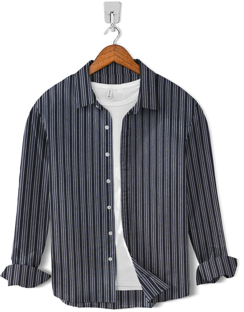 Casual Shirt- Charcoal Grey Strip