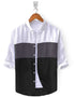 Casual Shirt- White Black Patch