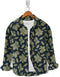 Casual Shirt-Cotton Olive Flower Print on Black