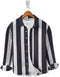 Casual Shirt- Black White Strip Print