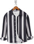 Casual Shirt- Black White Strip Print
