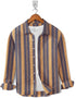Casual Shirt- Camel Grey Strip
