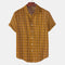 Short Sleeve-Cotton Caramel Yellow Check