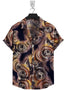 Short Sleeve-Linen Caramel Mixture Print