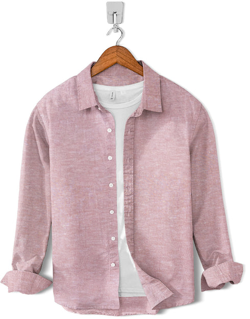 Casual Shirt- Chambray Red Texture