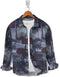 Casual Shirt- Charcoal Grey Block Print