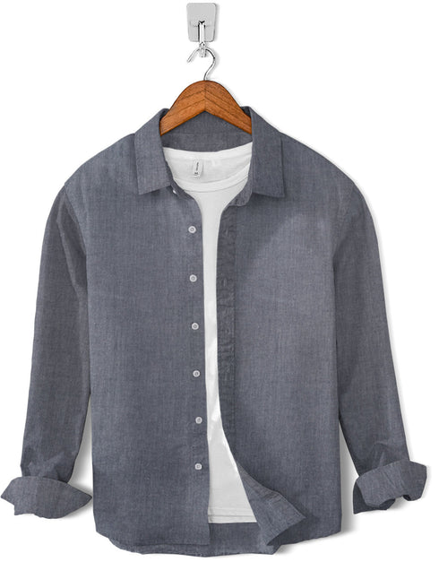 Casual Shirt-Charcoal Grey Chambray