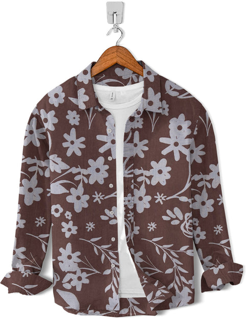 Casual Shirt-Chocolate Flower