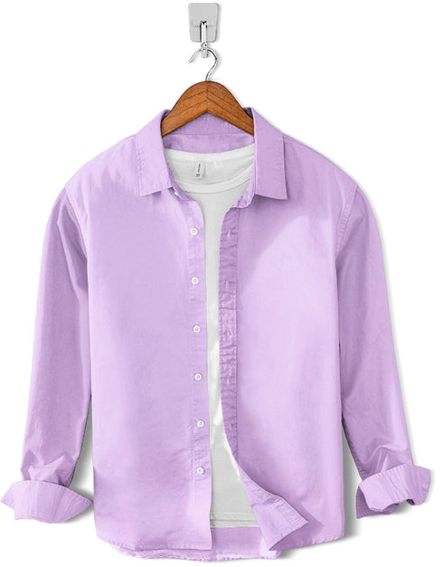 Casual Shirt- Cotton Creamy Purple