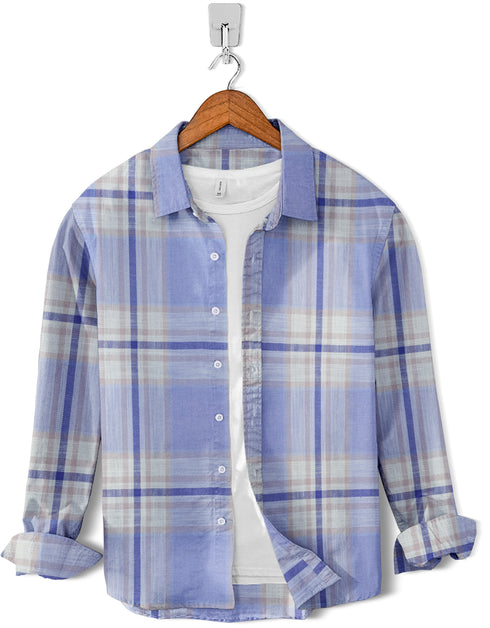 Casual Shirt- Flannel Aqua Check