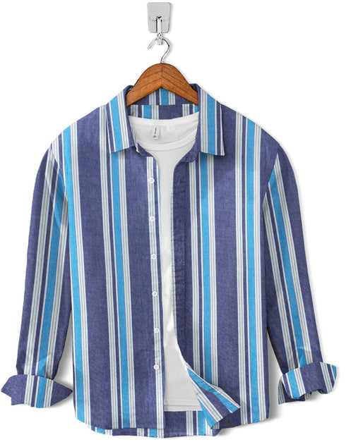 Casual Shirt- Denim Frozi Strip