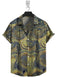 Short Sleeve-Linen Green Mixture Print