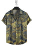 Short Sleeve-Linen Green Mixture Print