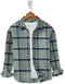 Casual Shirt- Flannel Creamy Green Blue Line Check