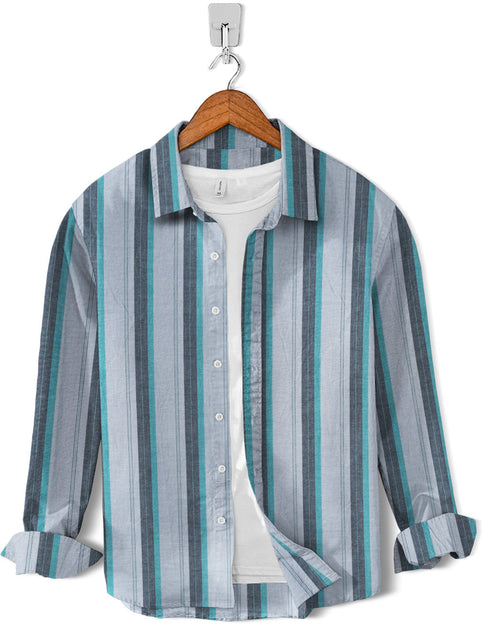 Casual Shirt- Mouse Green Strip