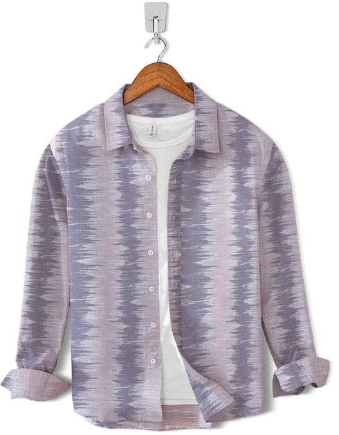 Cotton-Grey Wave Print