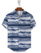 Half Sleeve- Linen Horizontal Blue Strip