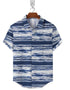 Half Sleeve- Linen Horizontal Blue Strip