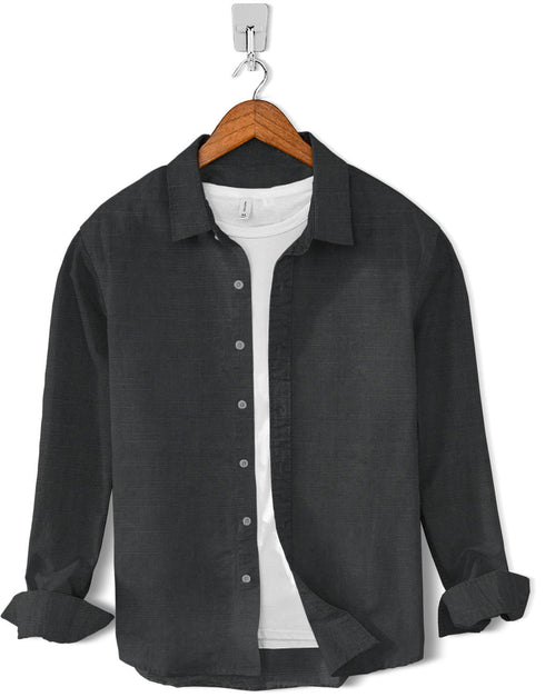Casual Shirt-Khaddar Black