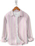 Casual Shirt-Peach Striped Shirt