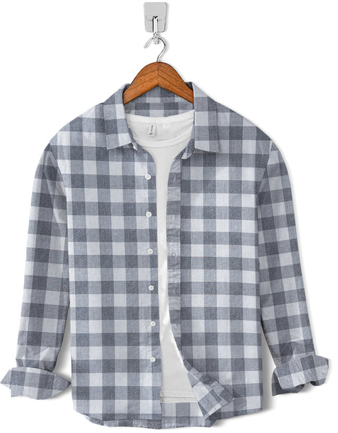 Casual Shirt-Matt Silver Check