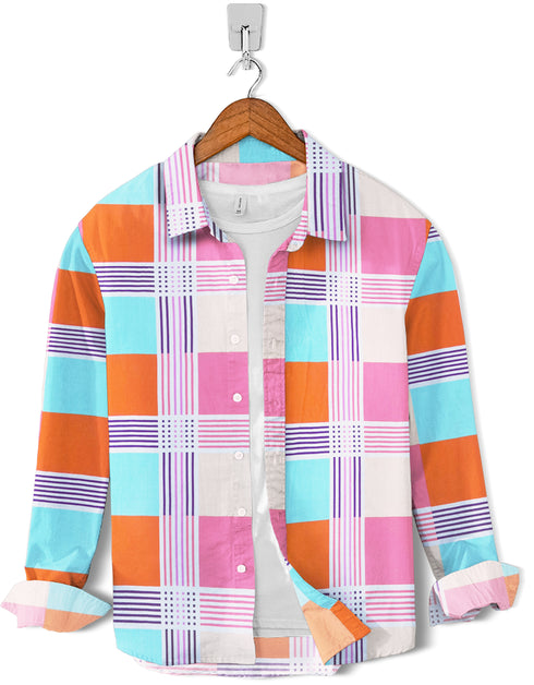 Casual Shirt- Linen Multi Color Check