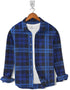 Casual Shirt- Flannel Navy Black Royal Line Check