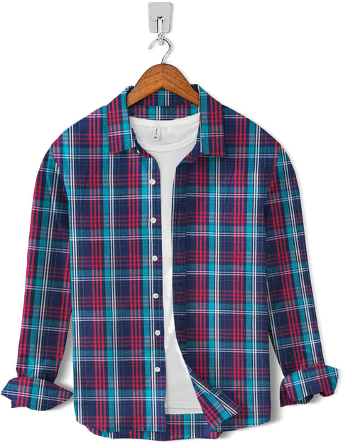 Casual Shirt- Navy Red Zinc Check