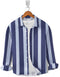 Casual Shirt- Navy White Strip Print