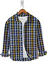 Casual Shirt- Navy Yellow Line Check