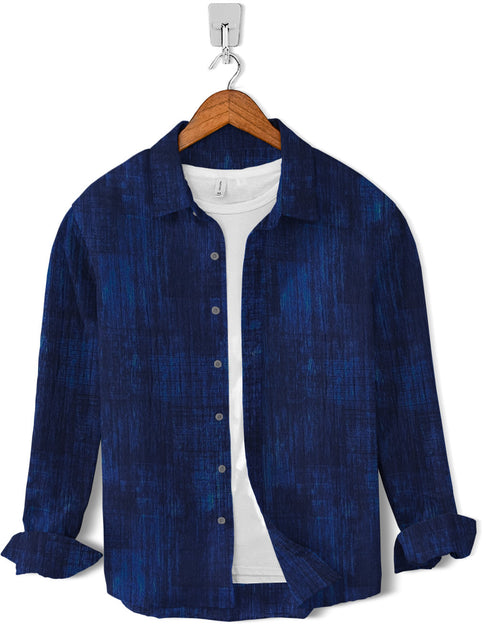 Casual Shirt-Navy Sky Tie Dye Print