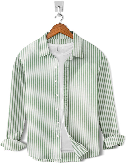 Casual Shirt- Olive Strip