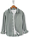Casual Shirt-Olive Stripe on White