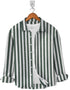 Casual Shirt-Olive Stripe on White