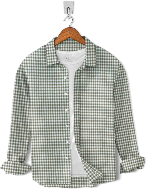 Casual Shirt- Olive Square Check