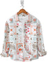 Casual Shirt- Orange Block Square Print