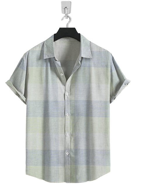Short Sleeve-Parrot Green Check