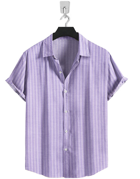 Short Sleeve-Cotton Purple Lining